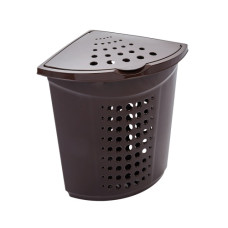 корзина для білизни Алеана кутова 45 л (уп.5шт)(40х40х55см), коричневий