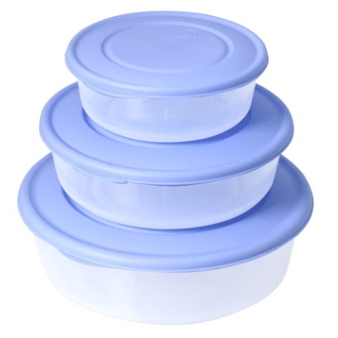 Контейнер для харч.продуктів (кругл.) 3в1 (0,55 л, 1,02 л, 1,7 л) (20шт/уп), бузок