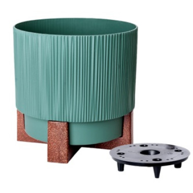 вазон Осло зі вставкою та декор. підставкою d20см зелений
