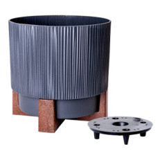 вазон Осло зі вставкою та декор. підставкою d30см граніт