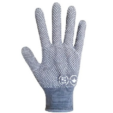 Рукавички синтетичні з ПВХ крапкою сірі 69054 (уп. 12 пар)